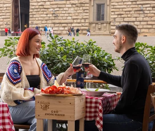 Un pranzo sulla terrazza di Piazza de’ Pitti